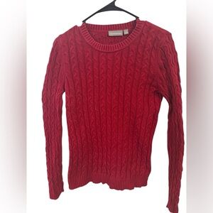 Croft & Barrow Red Cable Knit Sweater- 100% cotton